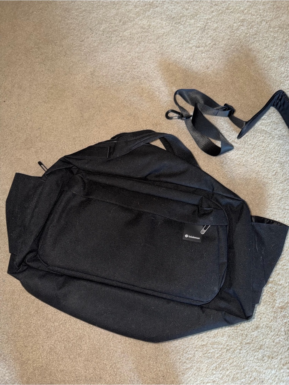 lululemon athletica Black Messenger Crossbody Bag